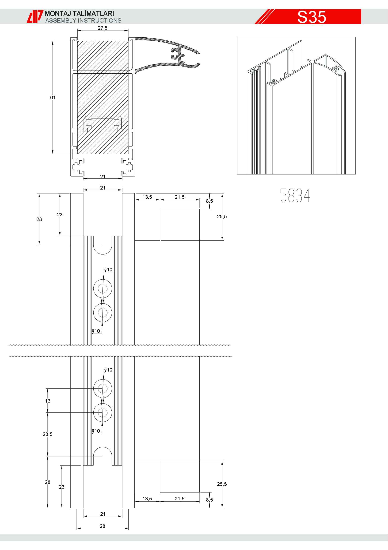 Sürme Yalıtımsız Alüminyum 37